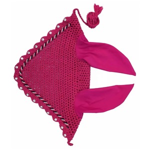 Handmade Pink Crochet Horse Ear <b>Bonnet</b> With Rhinestones And Tassel Trim Ear <b>Bonnet</b> Customized Color/Logo Advantage Impex - Product Image 3