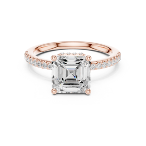 Anillo Exclusivo con Corte Asscher, Hecho a Medida, Certificado por GRA, Diseño Elegante Hecho a Mano, Oro Rosa de 14k, Anillos de Alta Calidad - Product Image 1
