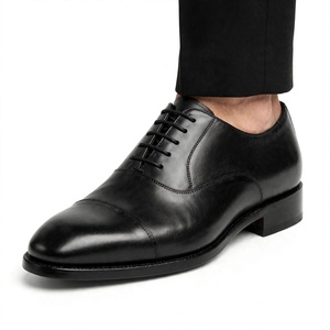 Los Mejores Zapatos Oxford de Vestir para Hombre, 100% Cuero Genuino, Punta Puntiaguda, con Cordones, Color Sólido, para Oficina, Carrera Profesional, Todas las Temporadas, de BD - Product Image 6