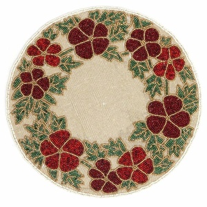 Nouvelle arrivée artisanale multi fleur verre perlé tapis de table perlé chargeur plaque décorative paillettes tapis de table dans prix de gros - Product Image 4