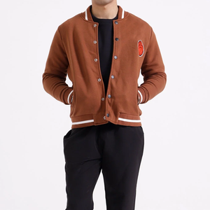 Chaqueta de Béisbol Personalizada de Alta Calidad con Costuras, Parche de Chenilla Bordado, Cuello Alto, Chaqueta Universitaria para Hombre - Product Image 5