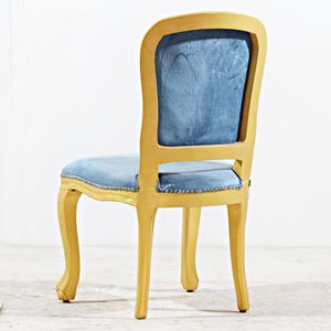 Silla de Restaurante de Madera Estilo Europeo con Cojín de Tela Azul, Diseño Industrial, Modelo SS2833, para Hotel, Casa de Campo, Hospital, Comedor - Product Image 2