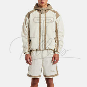 Conjunto de Chaqueta Cortavientos y Pantalones Cortos de Dos Piezas para Hombre, Diseño 2 en 1, Color Sólido, Ligero e Informal, Venta al Por Mayor - Product Image 3