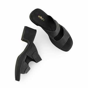 Sandales à talons habillées noires PU0514 Pantoufle - Product Image 1