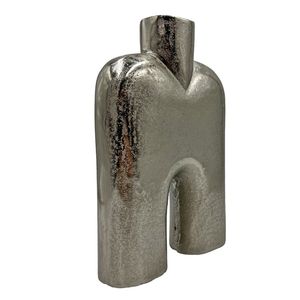 Vase floral vintage en métal, décoration d'intérieur classique, pièce maîtresse élégante, construction robuste, qualité supérieure, objet décoratif. - Product Image 3