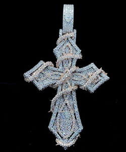 Colgante de Cruz con Diamantes de Moissanita, Plata 925, Estilo Iced Out, Joyería Religiosa Hip Hop, Brillante, Regalo para Hombres y Mujeres - Product Image 1
