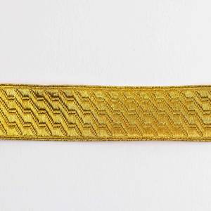 Ruban en dentelle française tressé en mylar doré, fait main, de qualité supérieure, avec franges torsadées, sur mesure, en dentelle métallique tressée - Product Image 4