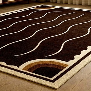 Luxury Brown Abstract Pattern Rug Modern Area Rug Hand Tufted Carpet Living Room Bedroom <b>Floor</b> Mat Non Slip Durable Decorative - Product Image 2