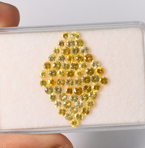 Zafiro amarillo natural redondo de 3 mm, piedra preciosa suelta calibrada para la fabricación de joyas, tamaño Melee. - Product Image 1