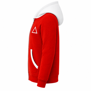 Delta |   Sigma |   Sudadera con capucha y cremallera completa para mujer Theta, color marrón claro, con capucha en contraste, manga larga, bordado de letras griegas, estilo casual - Product Image 5