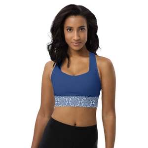 Sujetador deportivo tipo racerback para mujer con estampado abstracto, soporte medio, ropa deportiva para yoga, transpirable, de spandex y poliéster, diseño sin costuras - Product Image 6