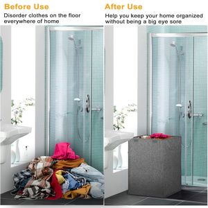 Cesti per Bucato Pieghevoli con Coperchio e Manici, Organizzatore e Contenitore per Vestiti - Product Image 3