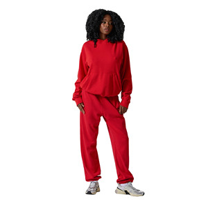 Vêtements de sport d'hiver décontractés pour femmes, 2-en-1, à capuche, doublés de polaire, 100% coton, séchage rapide, respirants, écologiques, taille élastique - Product Image 1