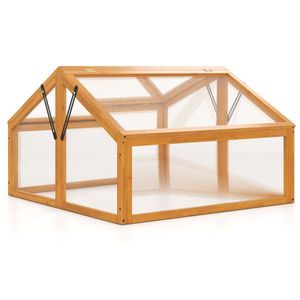 Serra Portatile con Doppia Ventilazione Regolabile sul Tetto, in Legno di Abete, per Coltivazione Annuale Domestica, con Policarbonato - Product Image 2