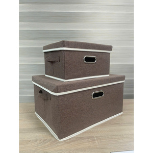 Caja de Almacenamiento Plegable de Tela MA49 Marrón, 45x35x24cm, 1.3kg, para Ropa, Juguetes y Accesorios, Organización en Armarios y Espacios de Vida - Product Image 3