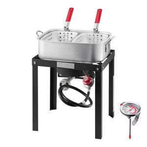Kit Friggitrice a Propano in Alluminio da 18 Qt con Doppio Cestello e Termometro per Uso Esterno - Product Image 1
