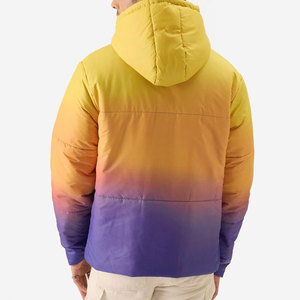เสื้อแจ็คเก็ตพัฟเฟอร์ผู้ชายไล่เฉดสี มีฮู้ด ปิดด้วยซิป กันลม บุใยโพลีเอสเตอร์หนา เสื้อโค้ทลำลองสำหรับฤดูหนาว แจ็คเก็ตบับเบิ้ล - Product Image 2