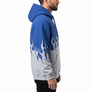 Sweat-shirt à capuche oversize en molleton de coton épais pour homme, style streetwear décontracté avec poche kangourou - Product Image 3