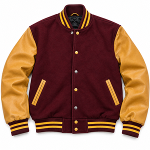 Veste universitaire chauffante pour homme, col rond, manches en laine tricotée imprimée, personnalisable, grande taille, collection automne, vente en gros, haute qualité - Product Image 1