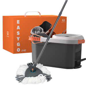 HOLAMOPA Mop Rotante a 360° con Testa Triangolare, Set con Secchio e Pedale, Mop in Microfibra Facile da Spostare <span class=keywords><strong>per</strong></span> <span class=keywords><strong>Pulizie</strong></span> Domestiche - Product Image 1