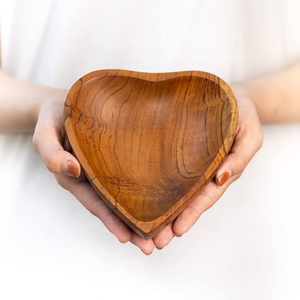 Premium Quality Eco-Friendly Classic Design Wood Handmade <b>Heart</b> <b>Shape</b> Dough Candle Bowls for Home Wedding Festive Occasions - Product Image 1