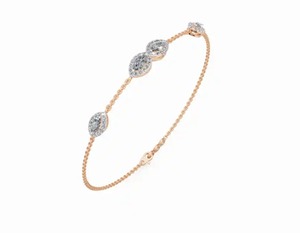Cartimandua Marquise Diamond Chain Bracelet 9kt 14kt 18kt Yellow <b>Rose</b> White <b>Gold</b> 0.794 Carat 59 Natural Diamonds Fine Jewelry - Product Image 5