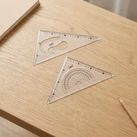 Juego de geometría de poliestireno Vikas de proveedor indio, duradero, con 2 escuadras y regla triangular de 8 y 10 pulgadas para uso escolar en matemáticas.