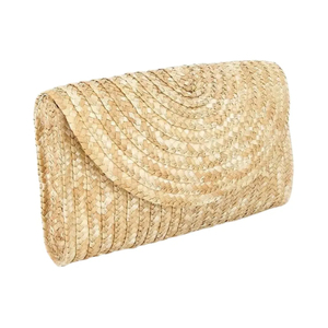 Pochette en raphia crochetée à la main, style moderne, sac de plage d'été en paille tressée, sac à main écologique en matériaux naturels - Product Image 2