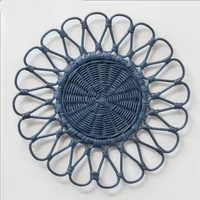 Assiettes de présentation en rotin naturel tressé à la main, style bohème, écologiques, personnalisables, pour un service de table rustique, 50 pièces, vente en gros