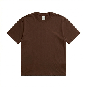 T-shirt surdimensionné personnalisé en impression numérique marron pour hommes, t-shirt blanc uni pour hommes avec impression - Product Image 1