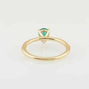 Anillo de Compromiso Único con Esmeralda, Estilo Vintage, Plata de Ley 925, Chapado en Oro de 14K, Regalo para el Mes de Mayo - Product Image 5