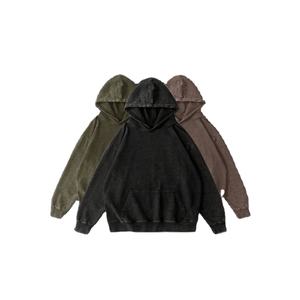 Sweat à capuche personnalisé pour homme, vintage, uni, en molleton d'automne, respirant, écologique, épaules tombantes, 100% coton - Product Image 1