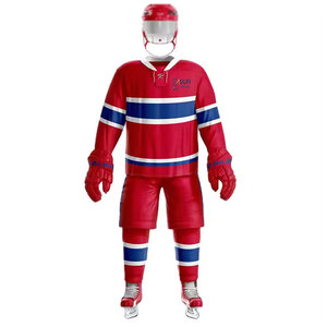 Conjunto de Uniforme de Hockey sobre Hielo de Primera Calidad con Logotipo de Diseño Personalizado, Jersey y Pantalones Transpirables de Poliéster Ecológico para Hombre - Product Image 1