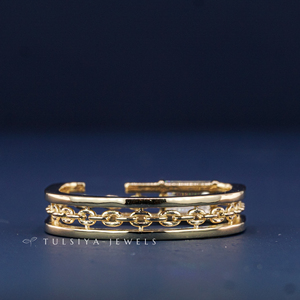 Bague de créateur en or 14 carats avec diamant de laboratoire pour homme, alliance minimaliste au look haut de gamme avec pierres pour fiançailles et soirées - Product Image 3