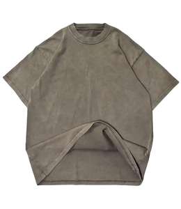 Ensemble deux pièces pour homme style luxe délavé à l'acide, t-shirt et short en coton épais, vêtements de sport respirants - Product Image 2