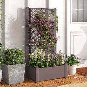 Self-Watering Outdoor Raised Garden Bed Trellis with Water Level Indicator <b>Planter</b> <b>Box</b> for Flowers & Plants - Product Image 3