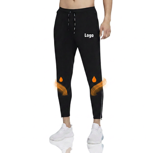 <b>Men's</b> Black Sweatpants With Side Stripe Elastic Waist Drawstring Casual Breathable Joggers Logo On Right Leg Summer Lightweight - Product Image 2