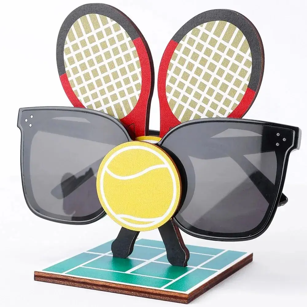 Creatieve Tennis Racket Stijl Houten Bril Opbergrek Glazen Houders Brillen Accessoires Brillen Frame Opbergrekken