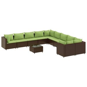 Set di 10 Grandi Divani Modulari da Esterno in Rattan PE Marrone - Product Image 2