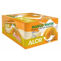 ALOR HALAL Barre de gaufrettes croustillantes au sucre et à la mangue, biscuits sucrés aux fruits lyophilisés, faibles en glucides, sans gluten, Malaisie, en sachet et en emballage en sac