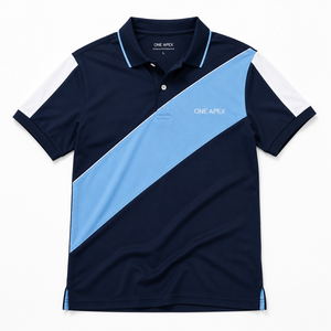 ONE APEX Men's Navy Blue <b>Polyester</b>/Cotton Performance for <b>Shirt</b> Front Logo Breathable Quick Dry Regular Fit Casual Team Uniform - Product Image 4