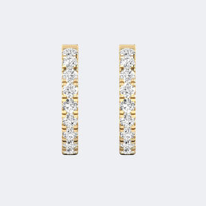 Pendientes de Aro Grandes con Diamantes Redondos de 3.65CTW, Oro de 14k, Diamantes Cultivados en Laboratorio, Color D, Claridad VVS, Brillo Interior y Exterior, Joyería para Mujer, Par - Product Image 5