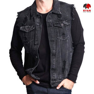 Gilet en jean personnalisé Ryan Pro Gear pour hommes, tissu confortable et respirant avec logo personnalisé - Product Image 2