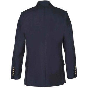 เสื้อเบลเซอร์ทรงดับเบิ้ลเบรสเต็ด รุ่นปรินซ์ชาร์ลี สีดำ ทำจากผ้าขนสัตว์ ติดกระดุมทอง 8 เม็ด ชุดสูทสั่งตัดคุณภาพสูง - Product Image 2