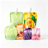 Pochette debout personnalisée imprimée en numérique avec bec verseur champignon sac d'emballage liquide en plastique Doypack pour pochette de jus de crème glacée salade