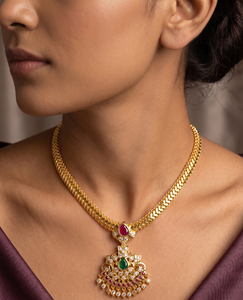 Divyoro Luxury Gold Plated <b>Copper</b> Alloy Pendant Necklace Rope <b>Chain</b> Women's Wedding Adjustable Length Classic Style Jewelry - Product Image 5