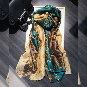 180X80CM Print Large Shawl Wraps Silk Scarf Women Luxury Brand <b>Satin</b> <b>Headband</b> Hijab Bandana Turban Foulard Summer Beach Stoles - Product Image 5