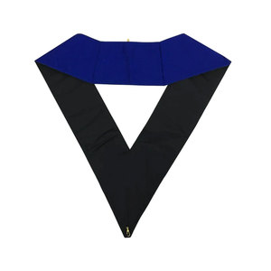Collier maçonnique personnalisé en forme de V, en tissu bleu, avec badge brodé à coudre, accessoire vestimentaire - Product Image 2
