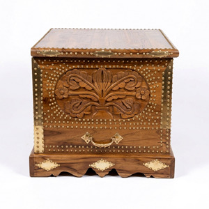 Solid Wood Eco-Friendly Durable Carved Rustic Storage <b>Chest</b> with 5 <b>Drawers</b> Antique Style Living Room Furniture Cabinet - Product Image 3