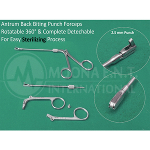 Pinces à mâcher ENT Antrum Back-Biting Punch, lot de 2 pièces, tailles pédiatrique et adulte, instrument chirurgical manuel réutilisable pour ORL - Product Image 3